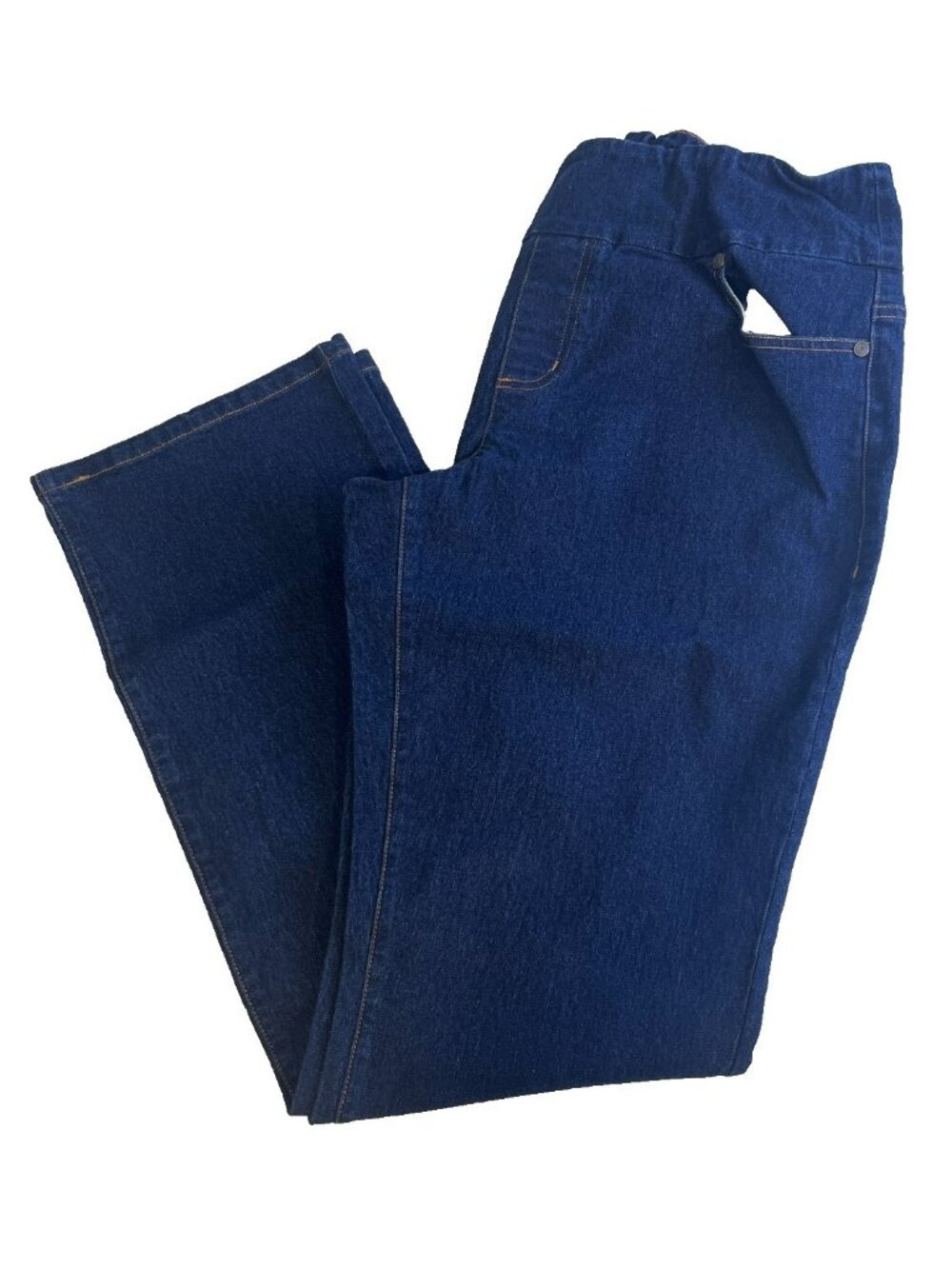 Chadwicks Women's Dark Blue Pull On Dark Wash Boot‎ Cut Denim Jeans Size 14T